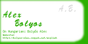 alex bolyos business card
